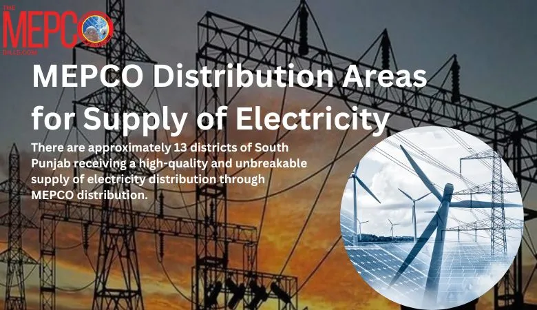 MEPCO Distribution Areas for electricity supply