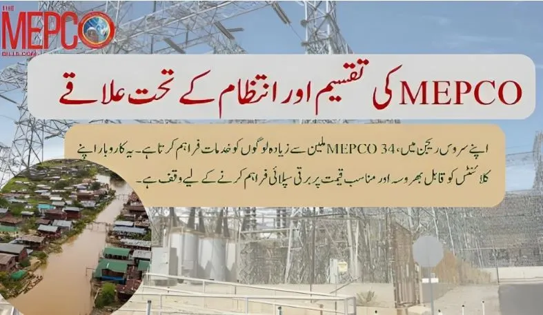 MEPCO Distribution Areas for electricity supply